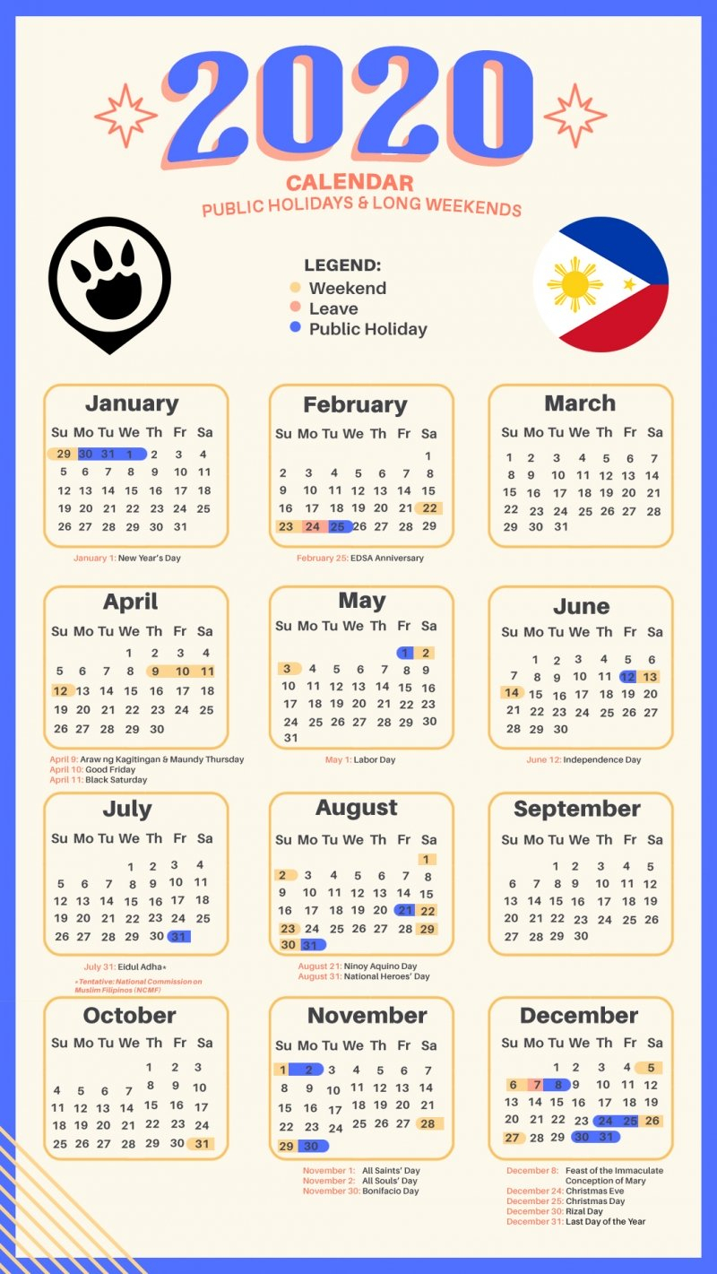 Yearly Calendar Of Special Days 2020 | Calendar Template