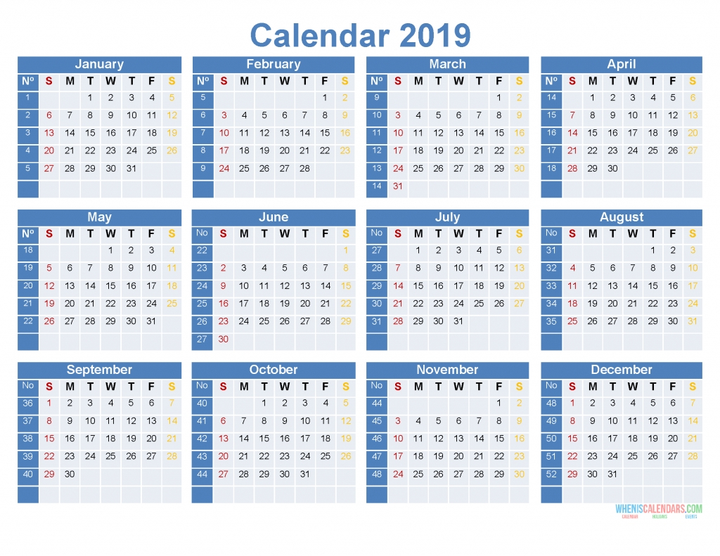 12 Month Calendar Print Out - Calendar Inspiration Design