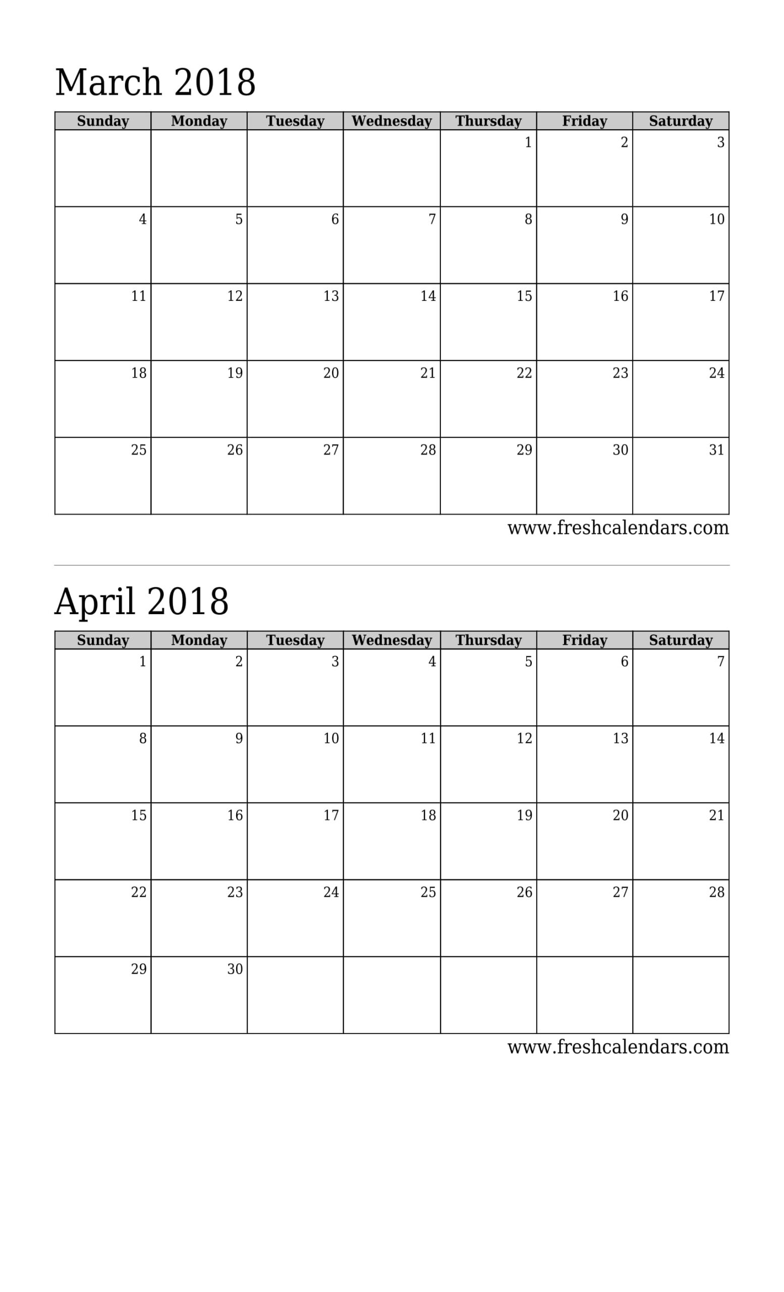 2 Month Calendar Blank - Calendar Printable Free