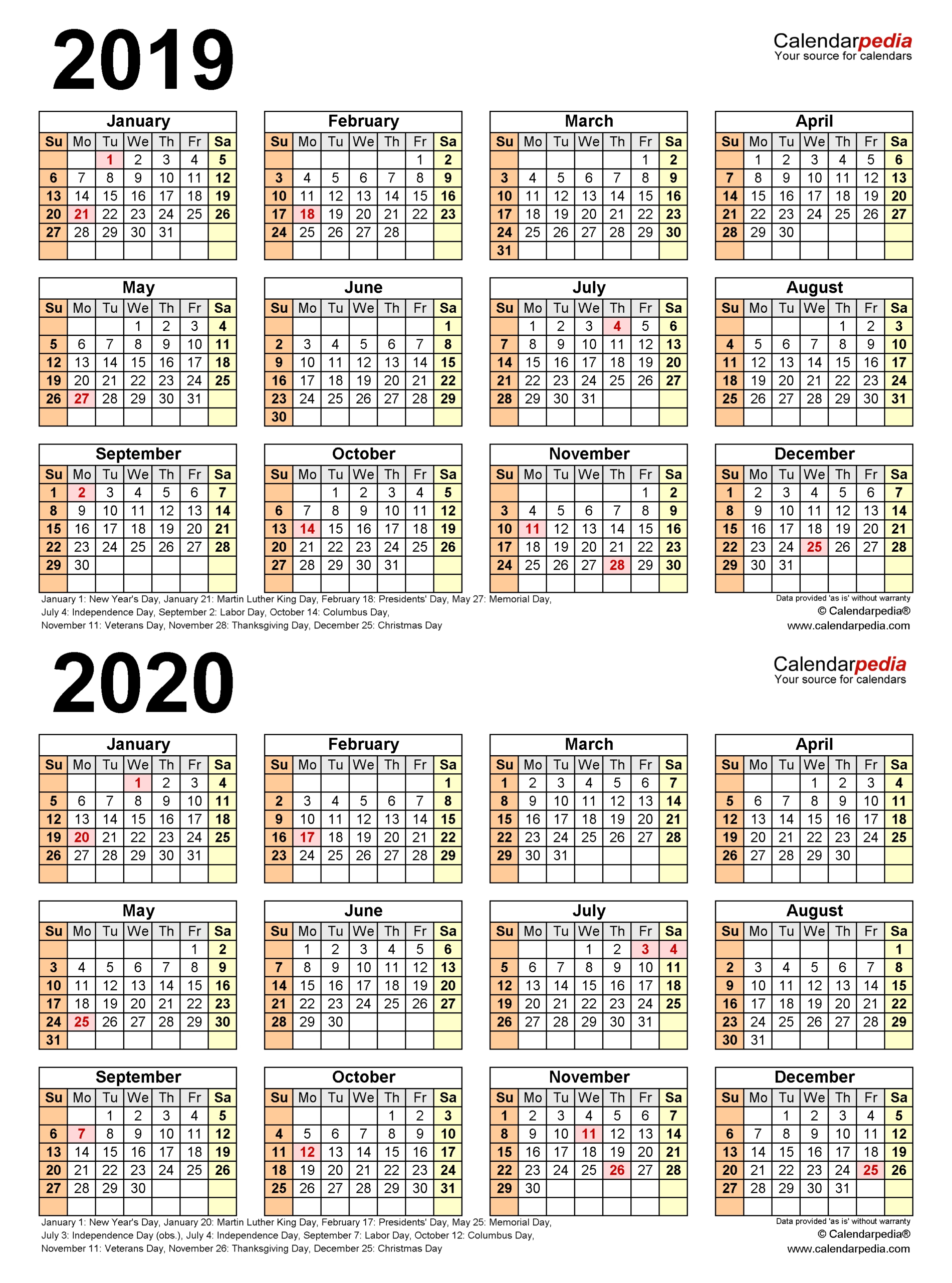 2 Year Calendar View | Month Calendar Printable