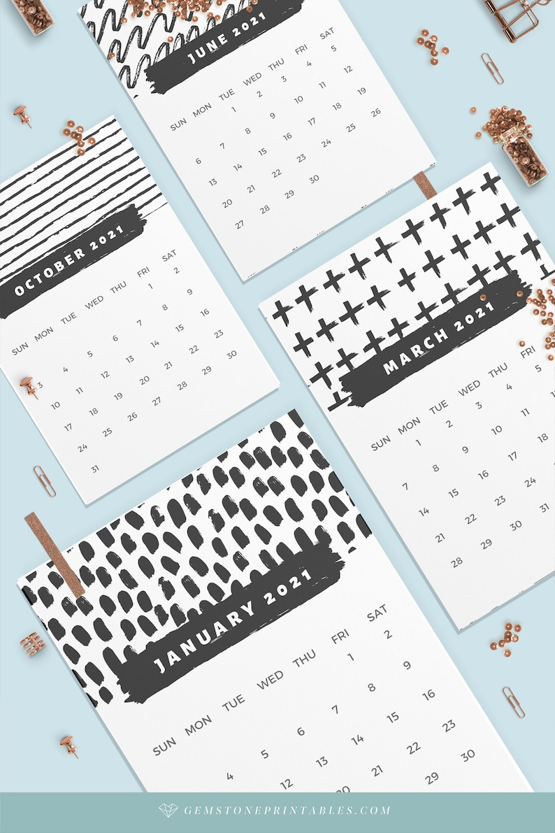 2020 2021 2022 Printable Calendar. Minimalist Calendar. A4