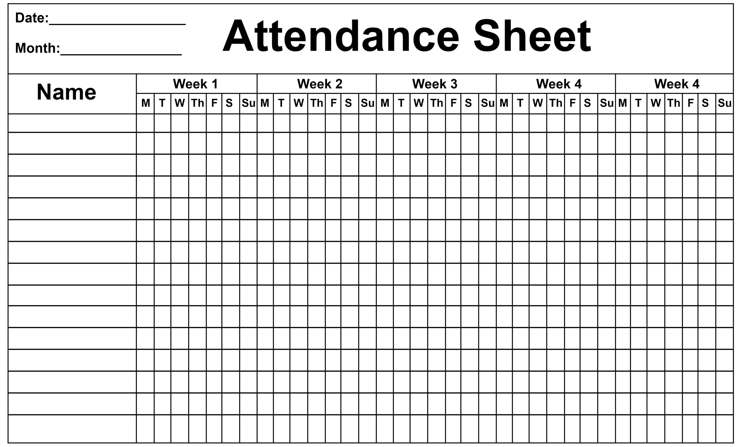 2020 Employee Attendance Calendar Record Template Free