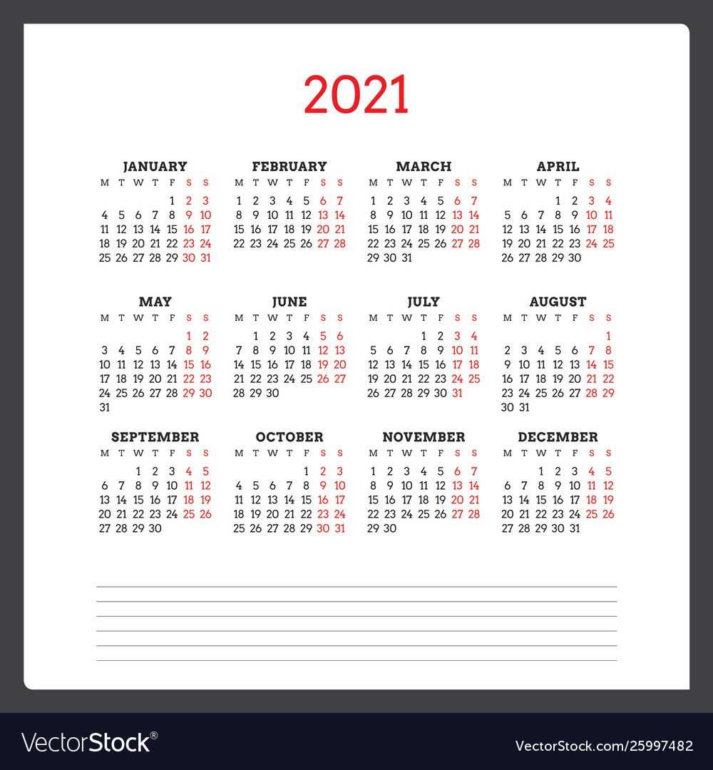 2021 Calendar Monday Start | Printable Calendars 2021