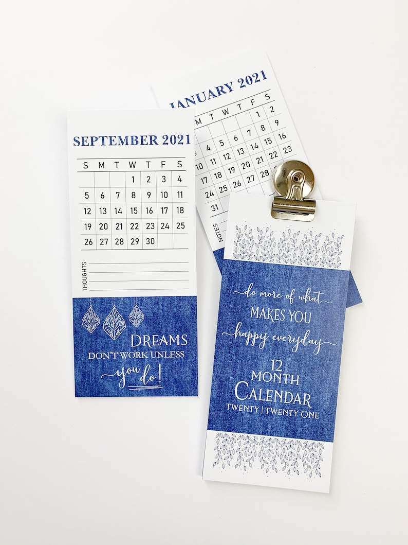 2021 Inspirational Calendar With Magnet Clip 2021 Monthly