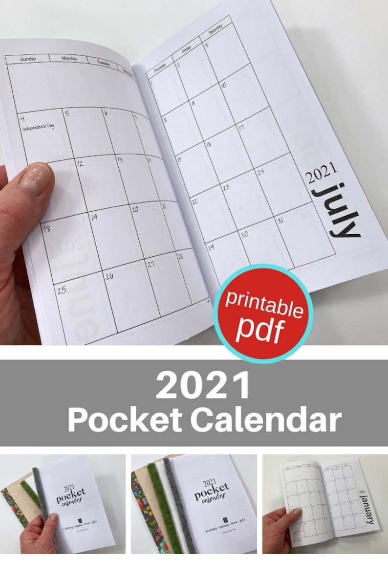 2021 Mini Printable Pocket Calendar Minimalist Style | Etsy