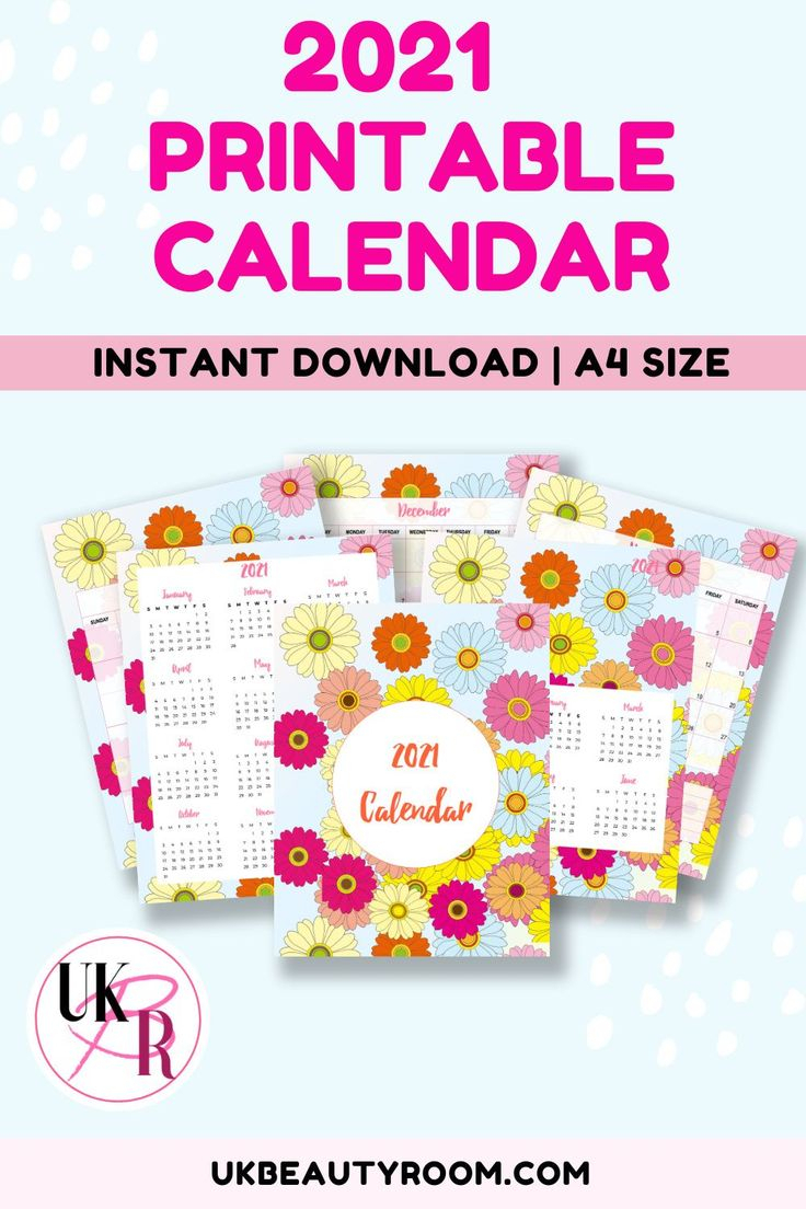 2021 Printable Calendar Year At A Glance &amp; Monthly