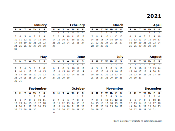 2021 Printable Yearly Design Calendar - Free Printable