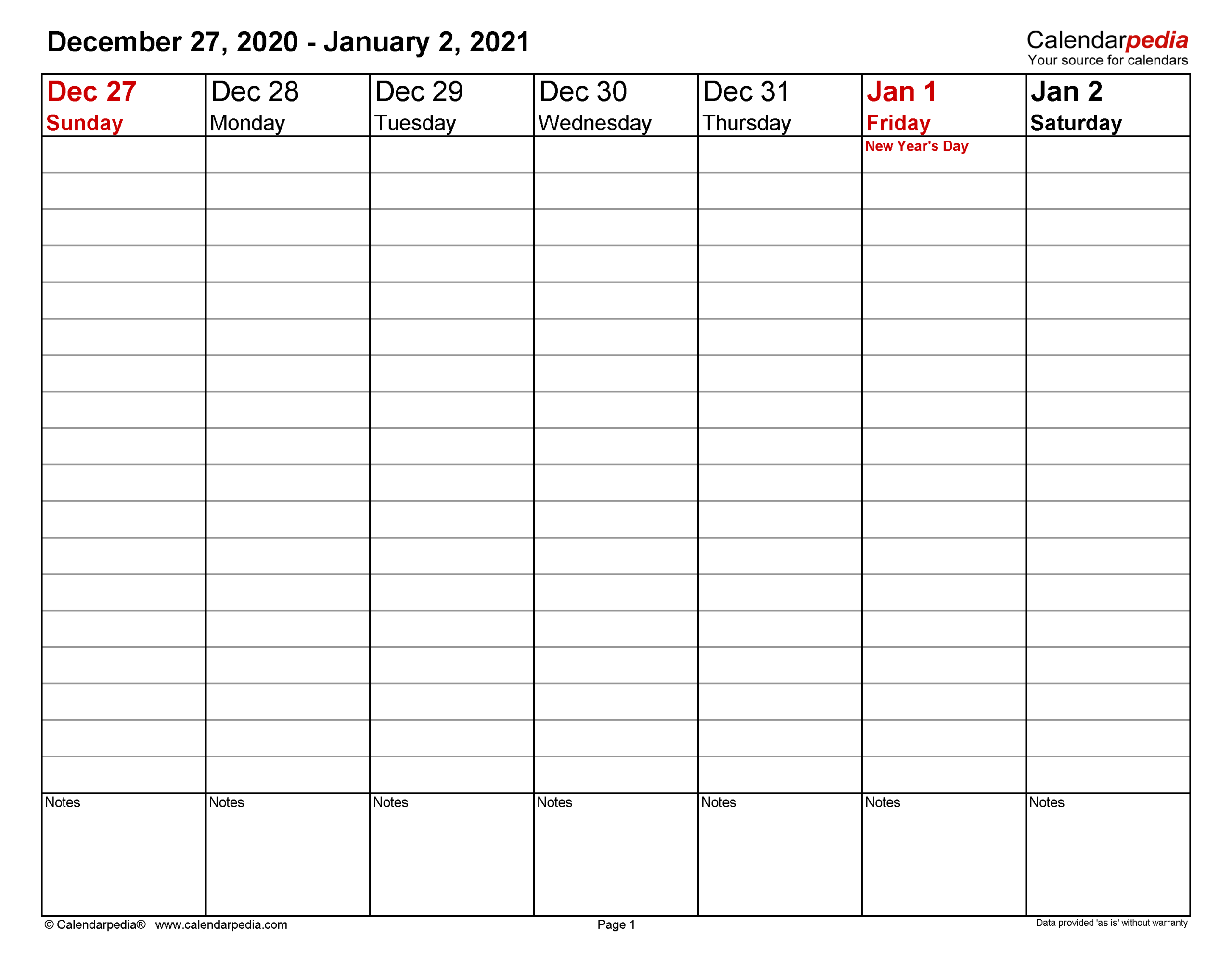 2021 Weekly Planner Printable