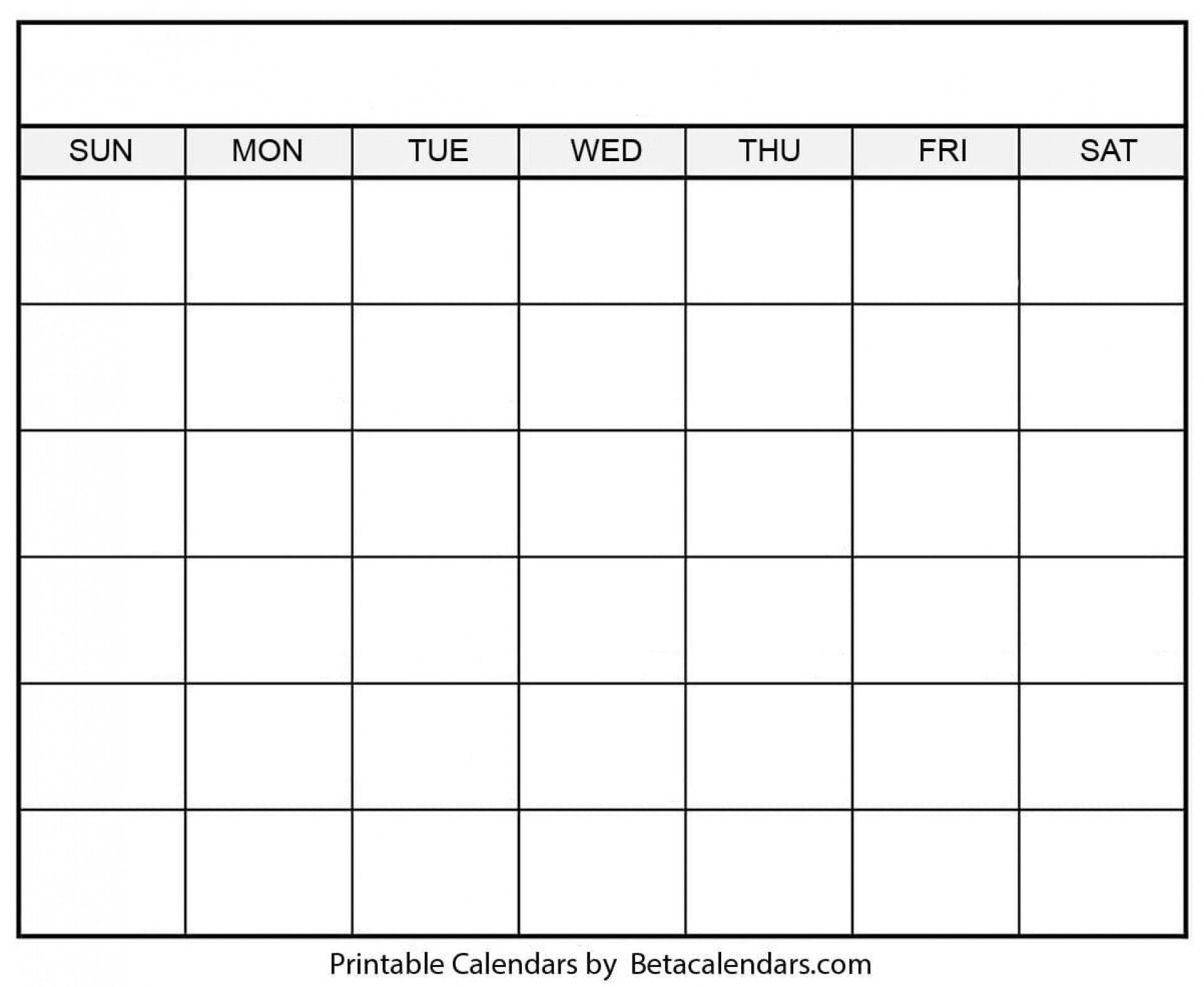 30 Day Blank Printable :-Free Calendar Template