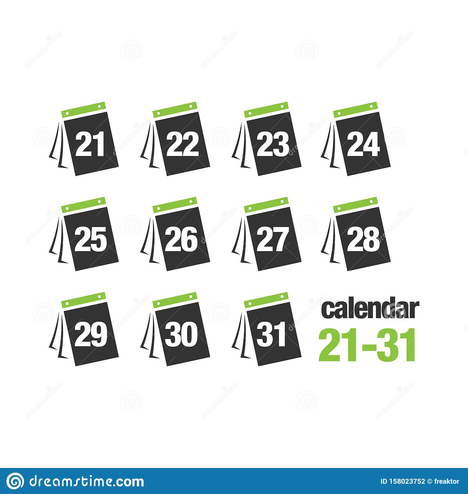 30 Day Calendar Icon Vector Creative Illustration Concept