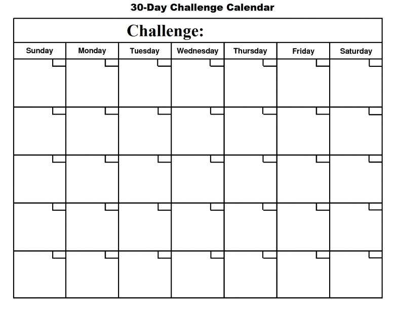 30 Day Calendar Template | Templates Free Printable