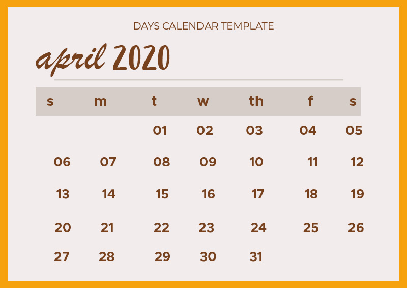 5+ 30 Days Calendar Template Free Psd | Template Business