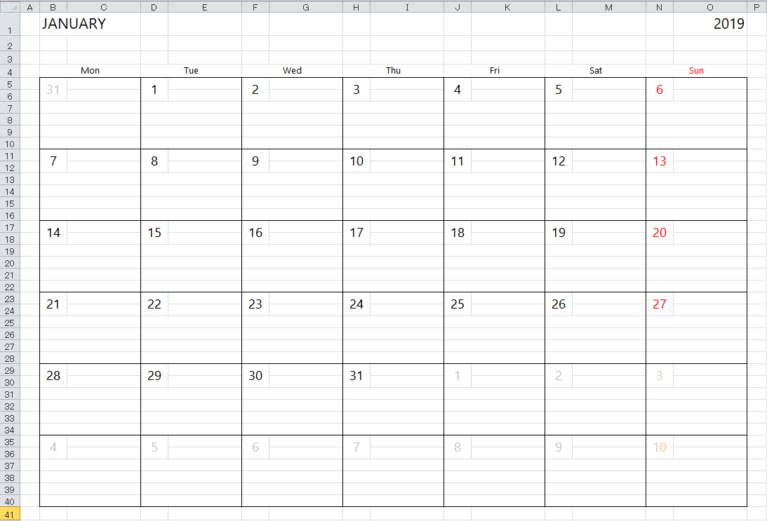 52 Week Calendar 2018 Printable Excel | Example Calendar