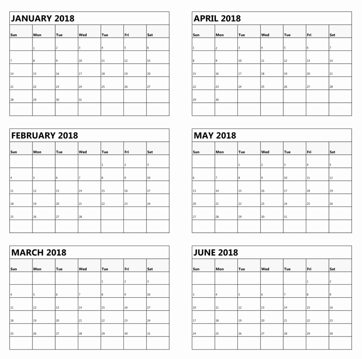 6 Month Planner Template | Example Calendar Printable