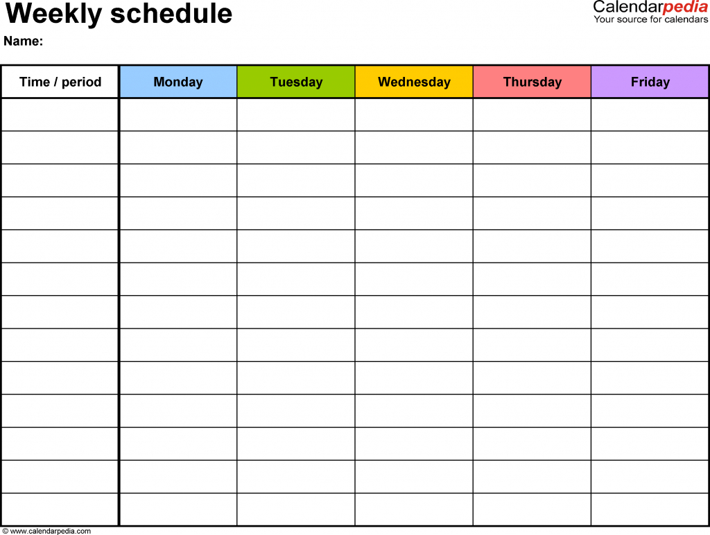 7 Day Blank Calander - Calendar Template 2021