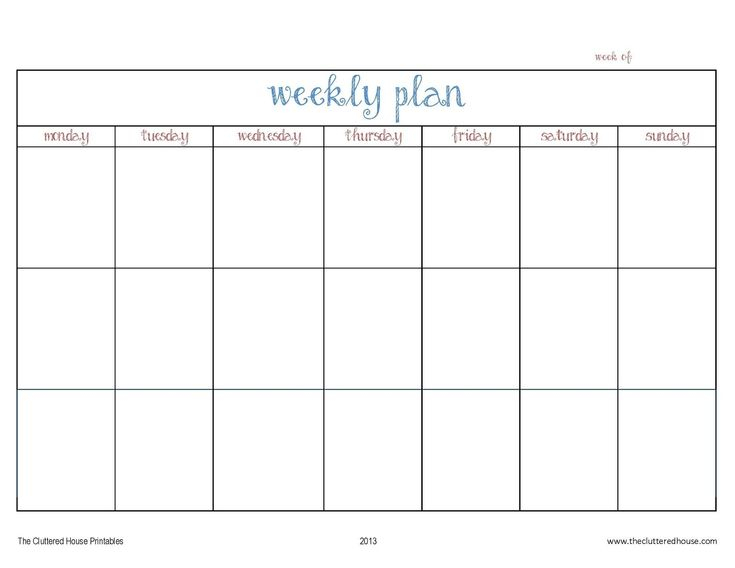 7 Day Weekly Planner Template Printable - Template