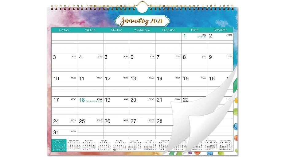 Amazon: 2021 Calendar - Month Wall Calendar W/ Julian Date