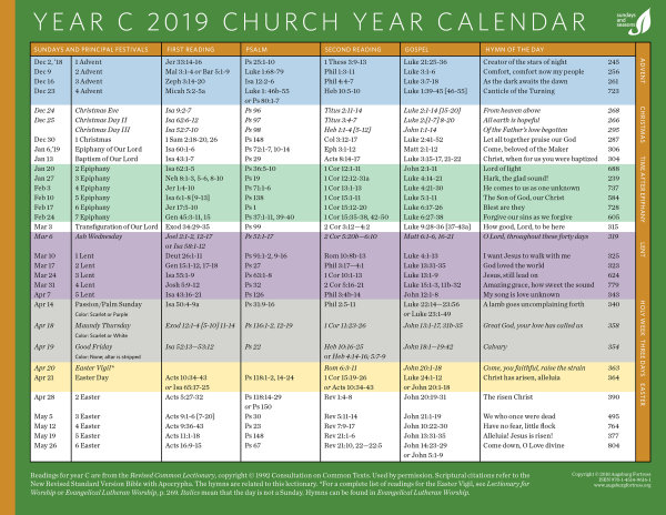Anglican Church In North America | Calendar Template 2021