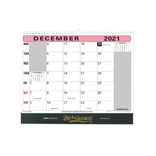 At-A-Glance 2021 Flip-Over Wall Calendar Month To View 156389