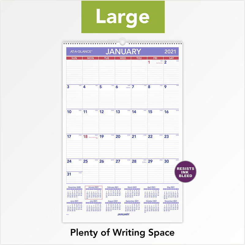 At-A-Glance 2021 Monthly Wall Calendar 15.5&quot; X 2.1&quot; X . 3