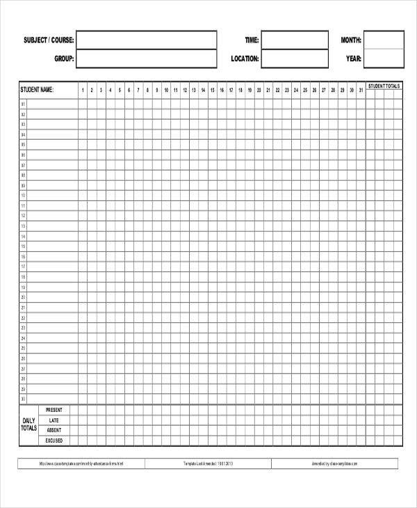 Attendance Calendar Templates Di 2020 (Dengan Gambar)