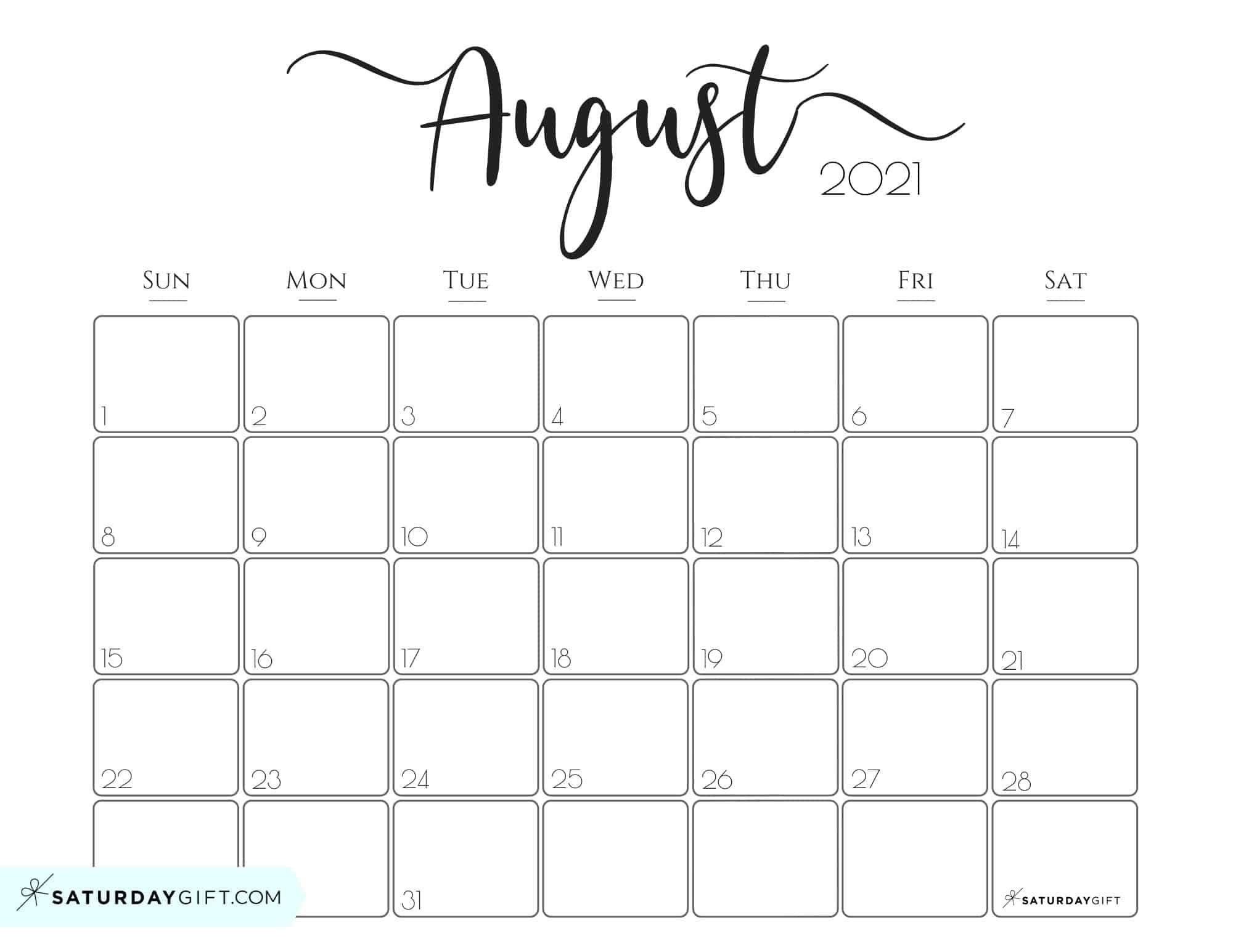 August 2021 Printable Bill | Calendar Template Printable