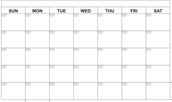 Awesome Blank 30 Day Calendar Printable | Free Printable