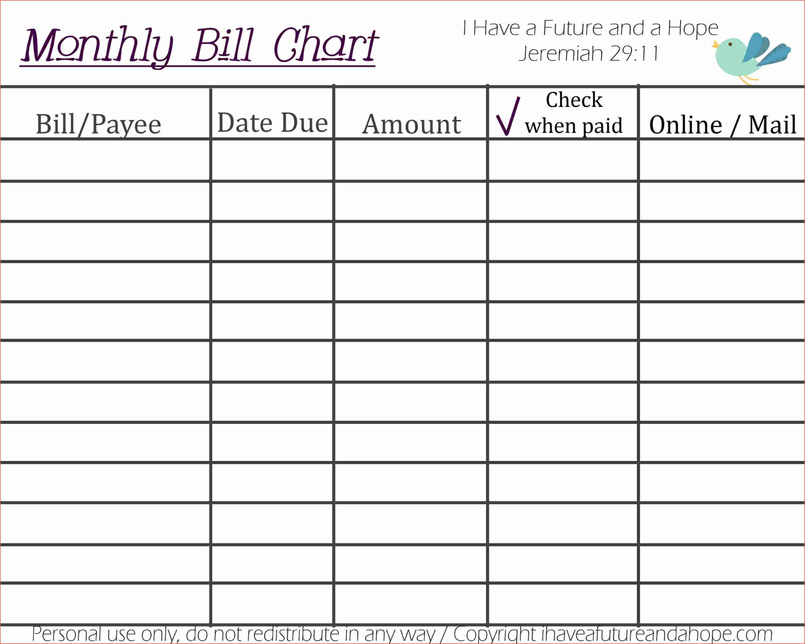 Blank Calendar 2020 Printable Monthly Payday Bills And Due Date | Example Calendar Printable