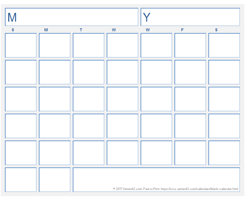 Blank Calendar Template - Free Printable Blank Calendars