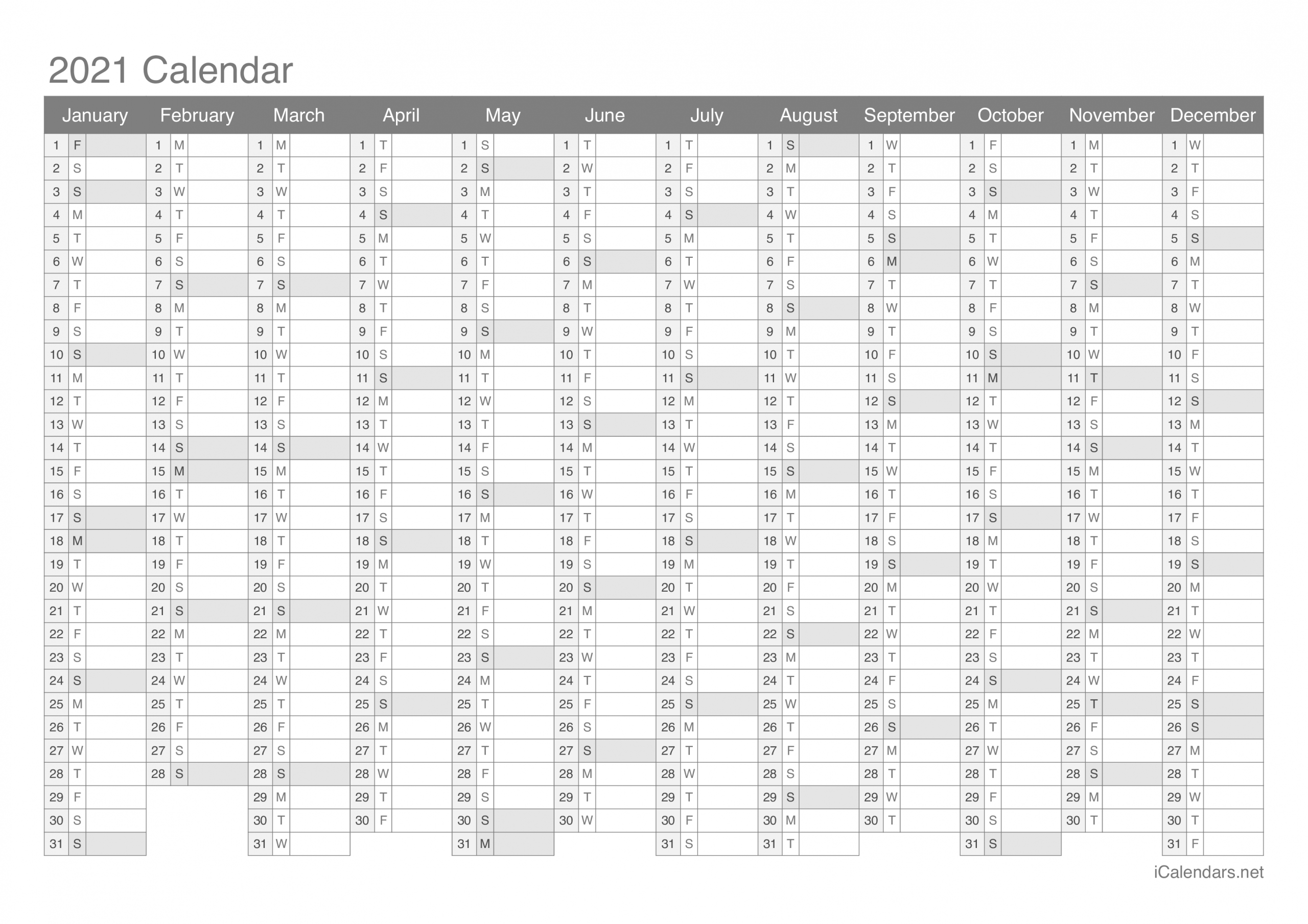 Blank Calendar To Fill In 2021 - Calendar Inspiration Design