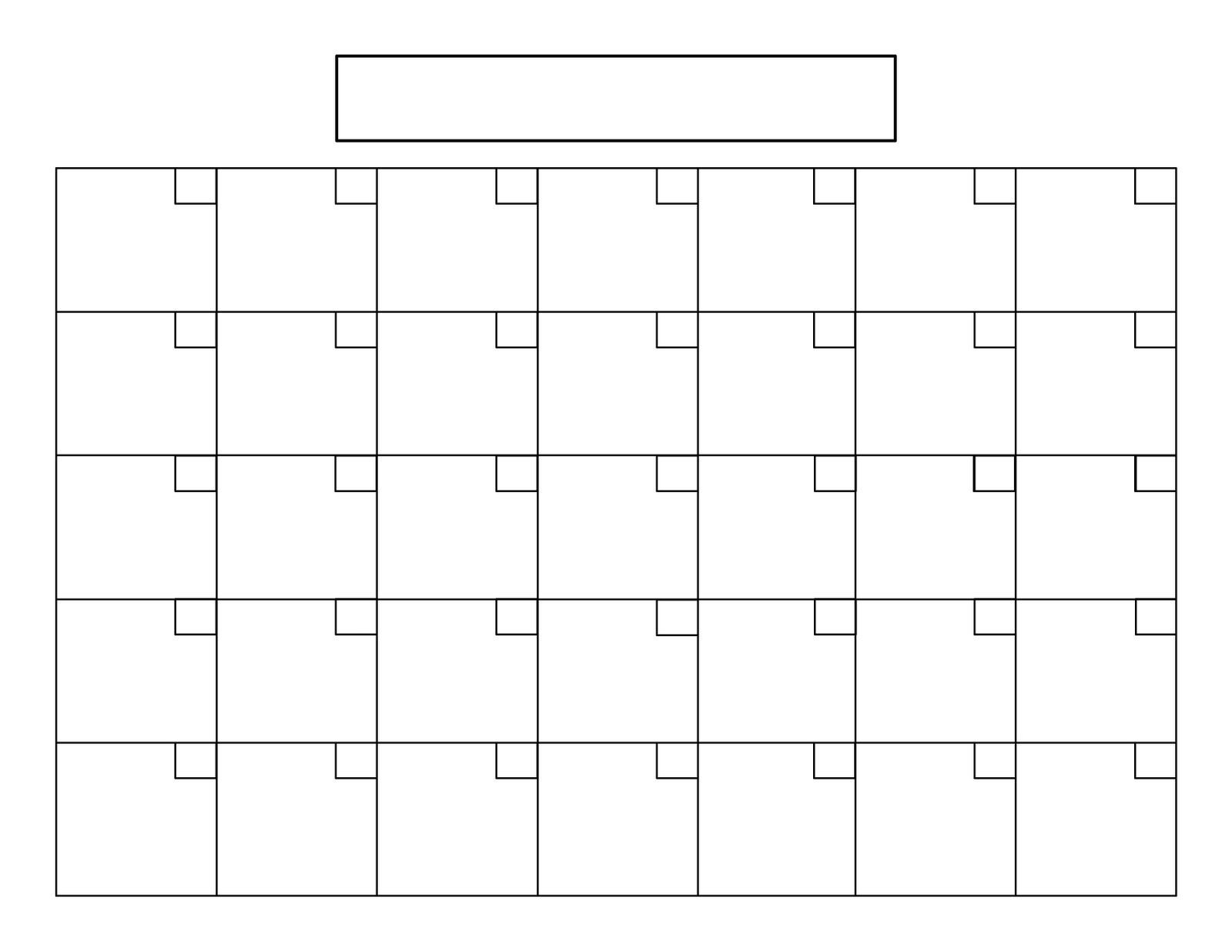 Blank Calender 31 Days | Example Calendar Printable