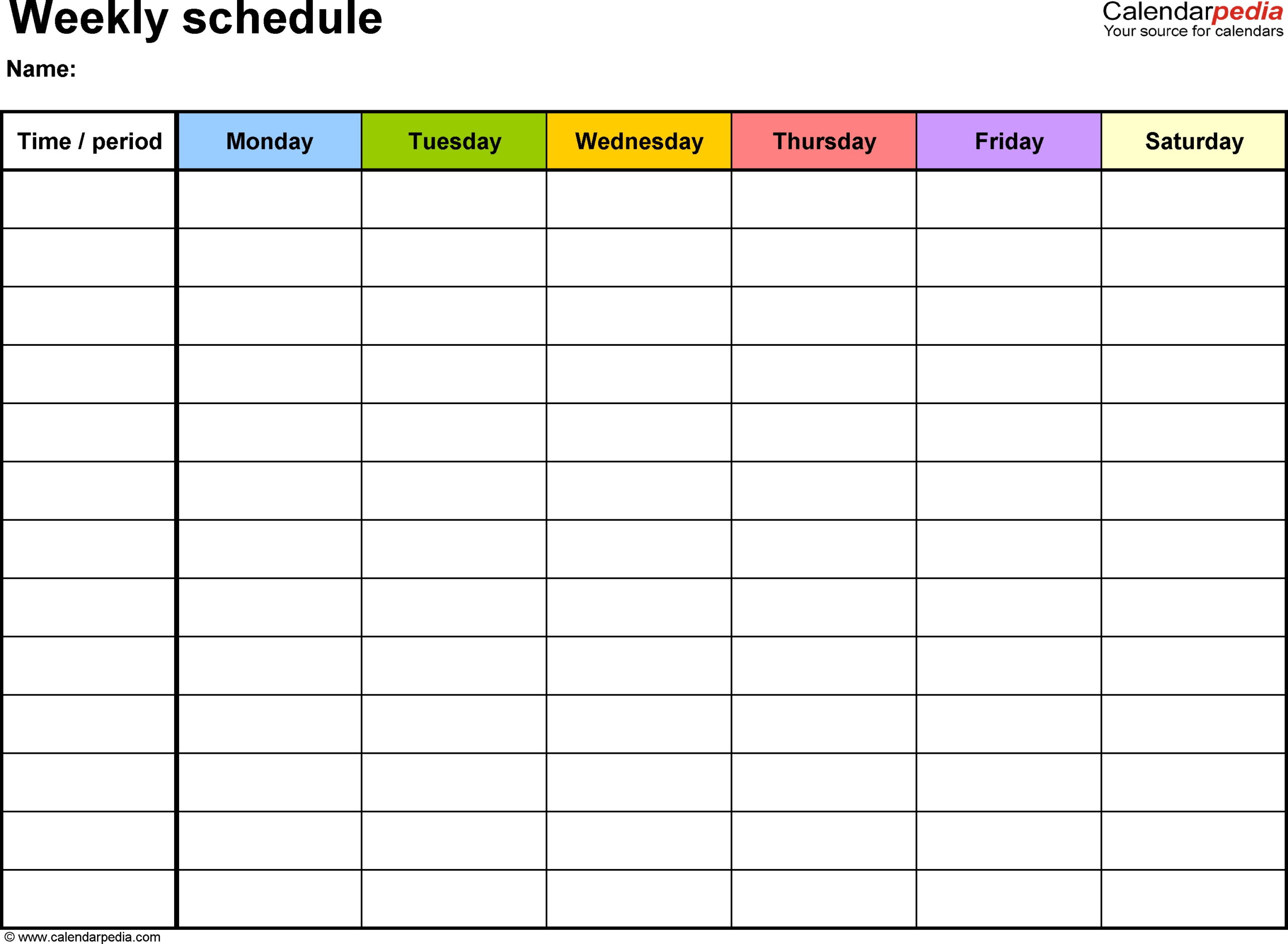 Printable Schedule With Time Slots