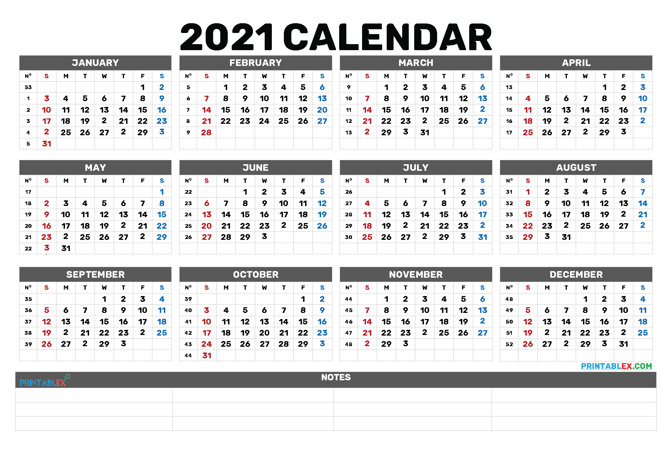 Bold Calendar 2021 | Lunar Calendar