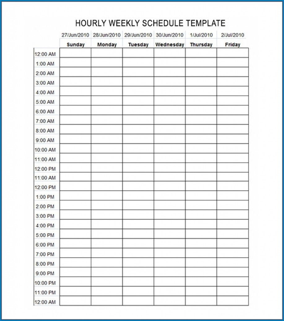 Calender Templates Printable Hourly | Calendar Template