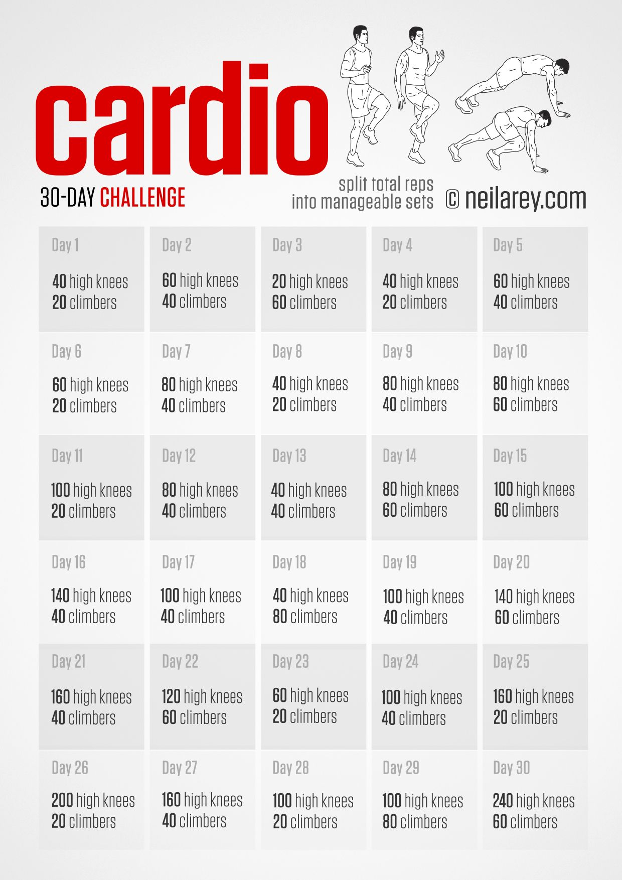 Cardio | Cardio Challenge, 30 Day Cardio Challenge, Challenges