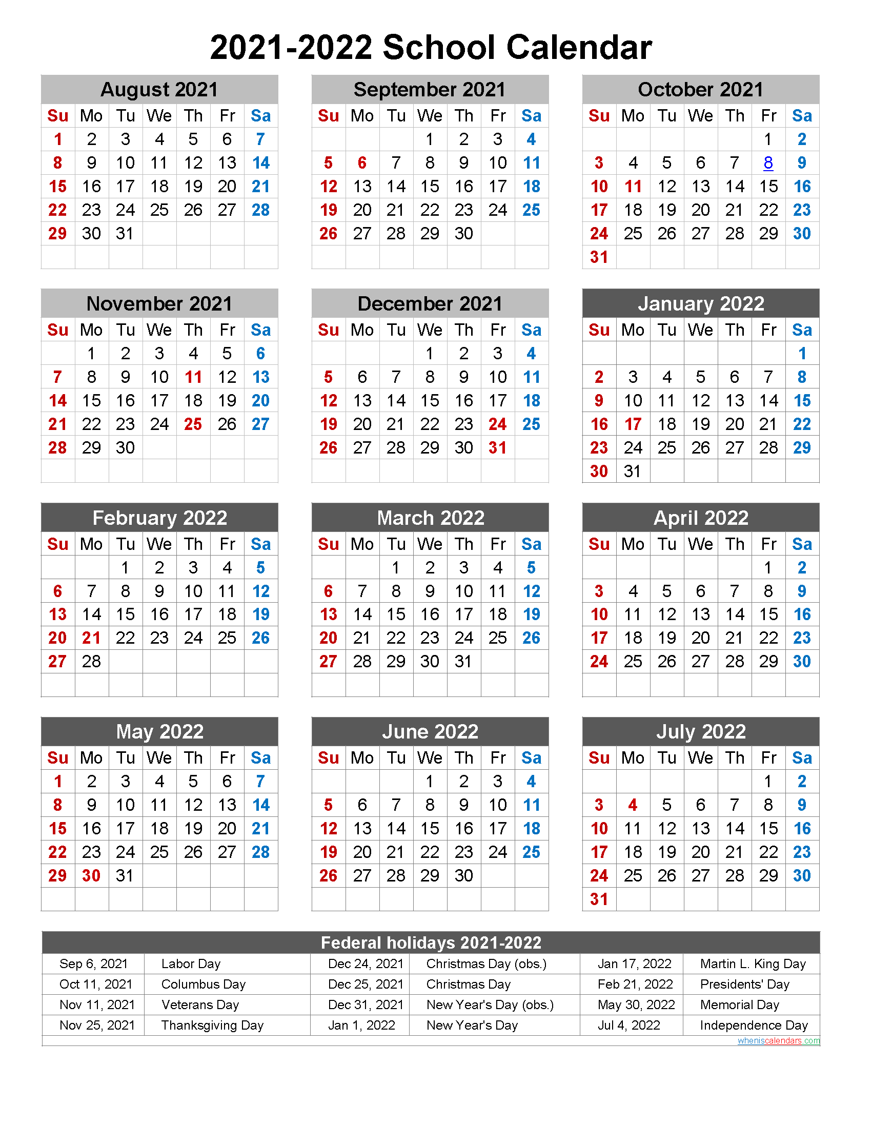 Columbus Academy 2021 2022 Calendar | Calendar Page