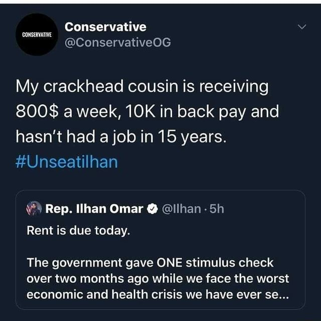 Conservative &#039;Conservative My Crackhead Cousin Is
