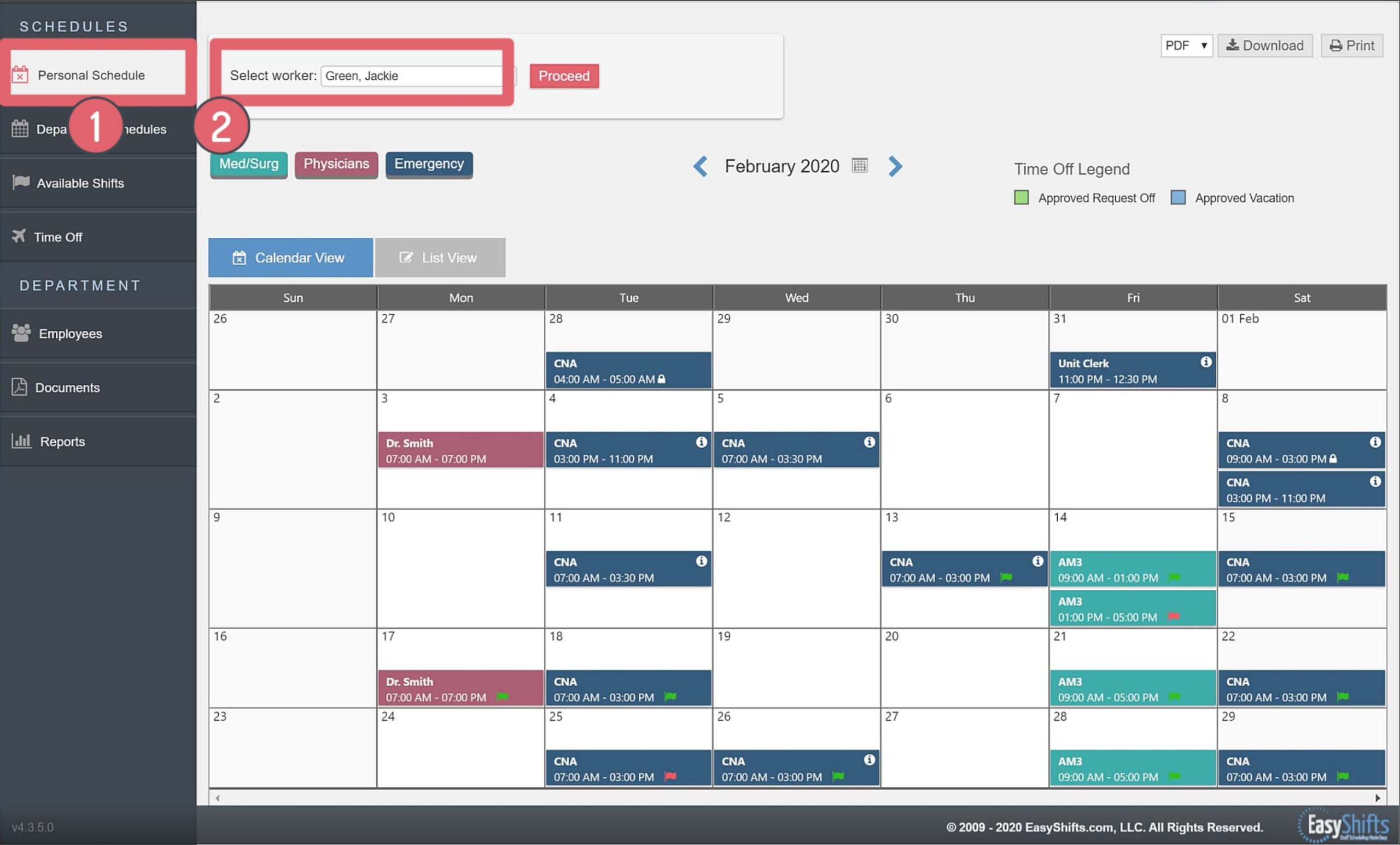 Pick Up Schedule Template