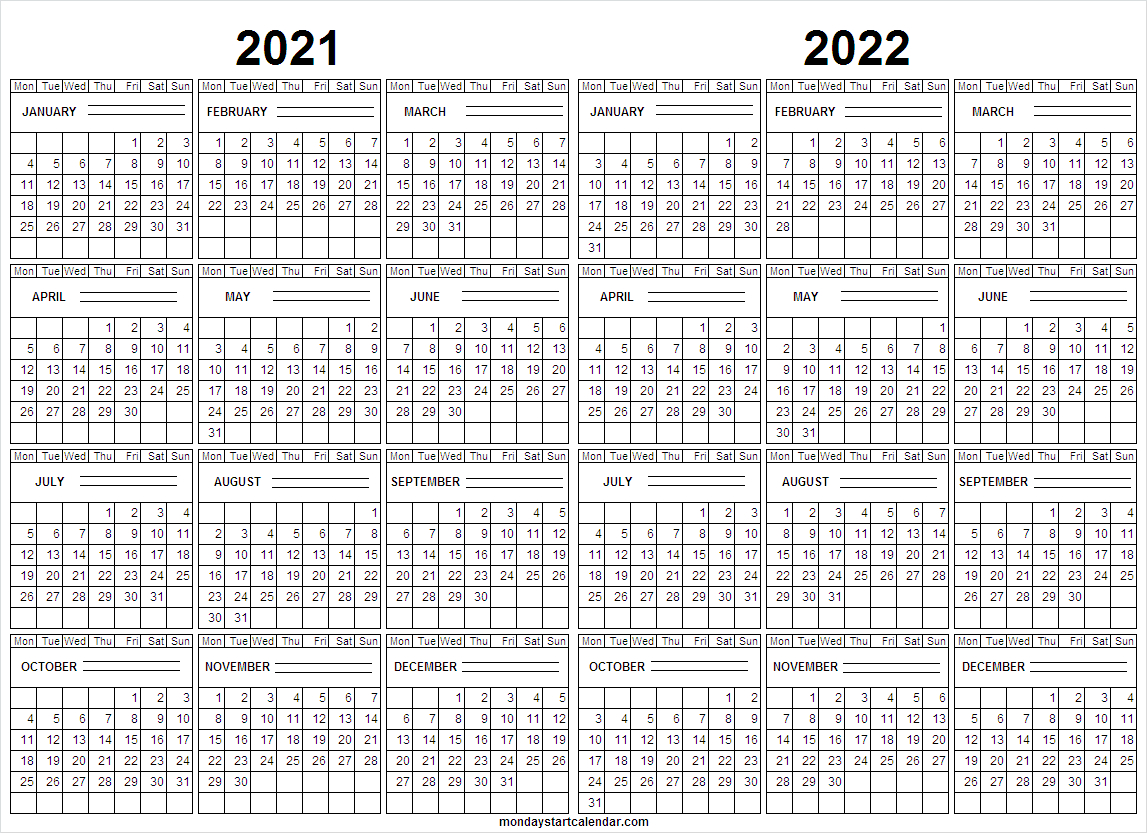 Editable Academic Calendar 2021-22 | Blank Calendar