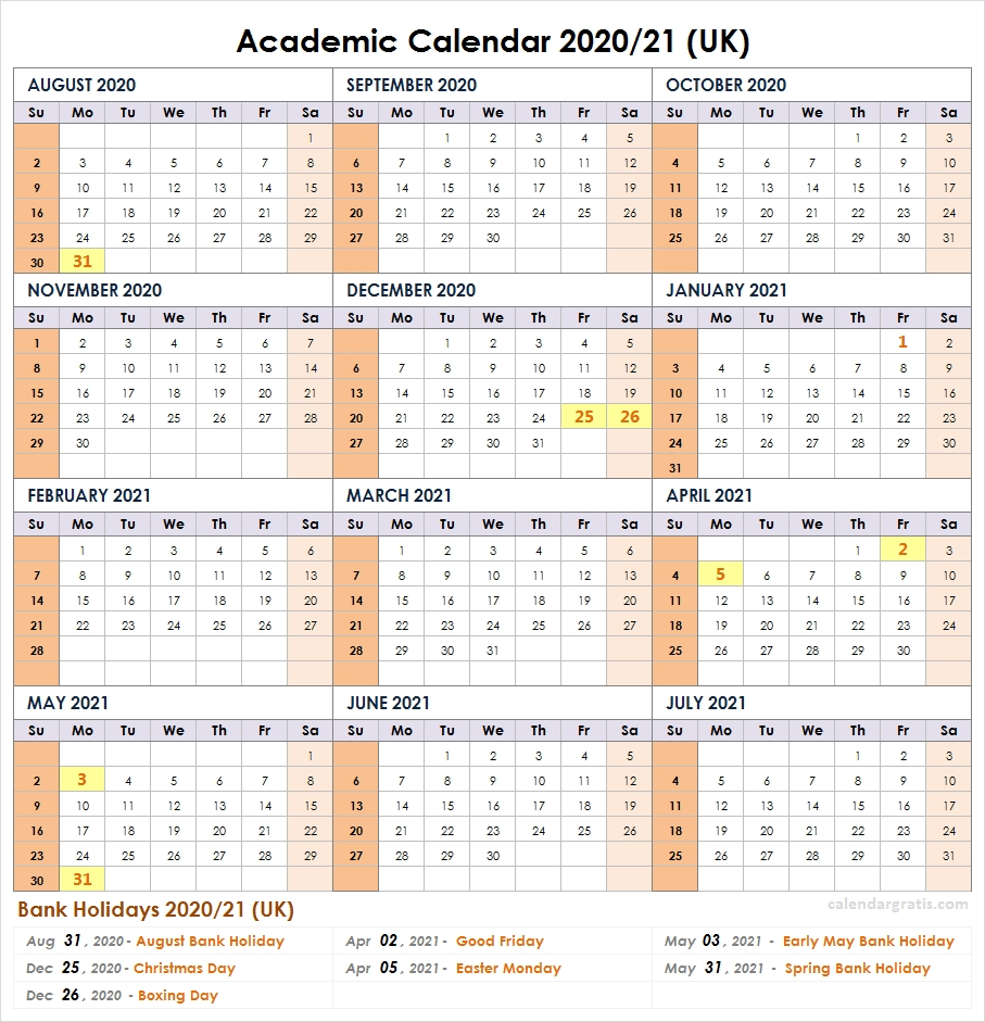 Effective Editable 2021 2021 School Calendar Template
