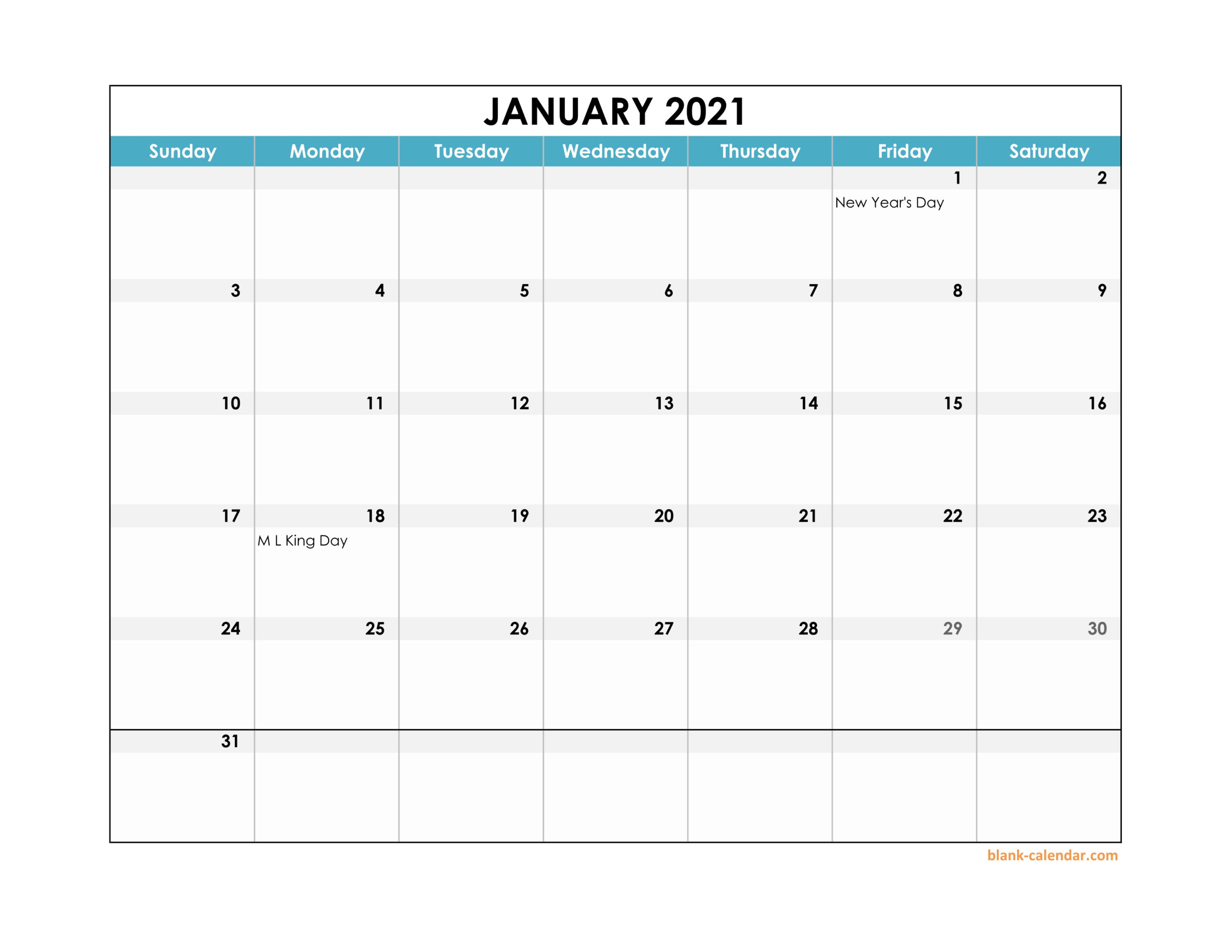 Excel Calendar Template 2021 Editable - Excel Calendar