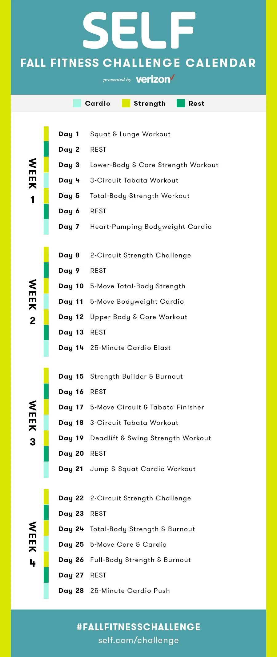 Fall Fitness Challenge Calendar | Fall Fitness Challenge