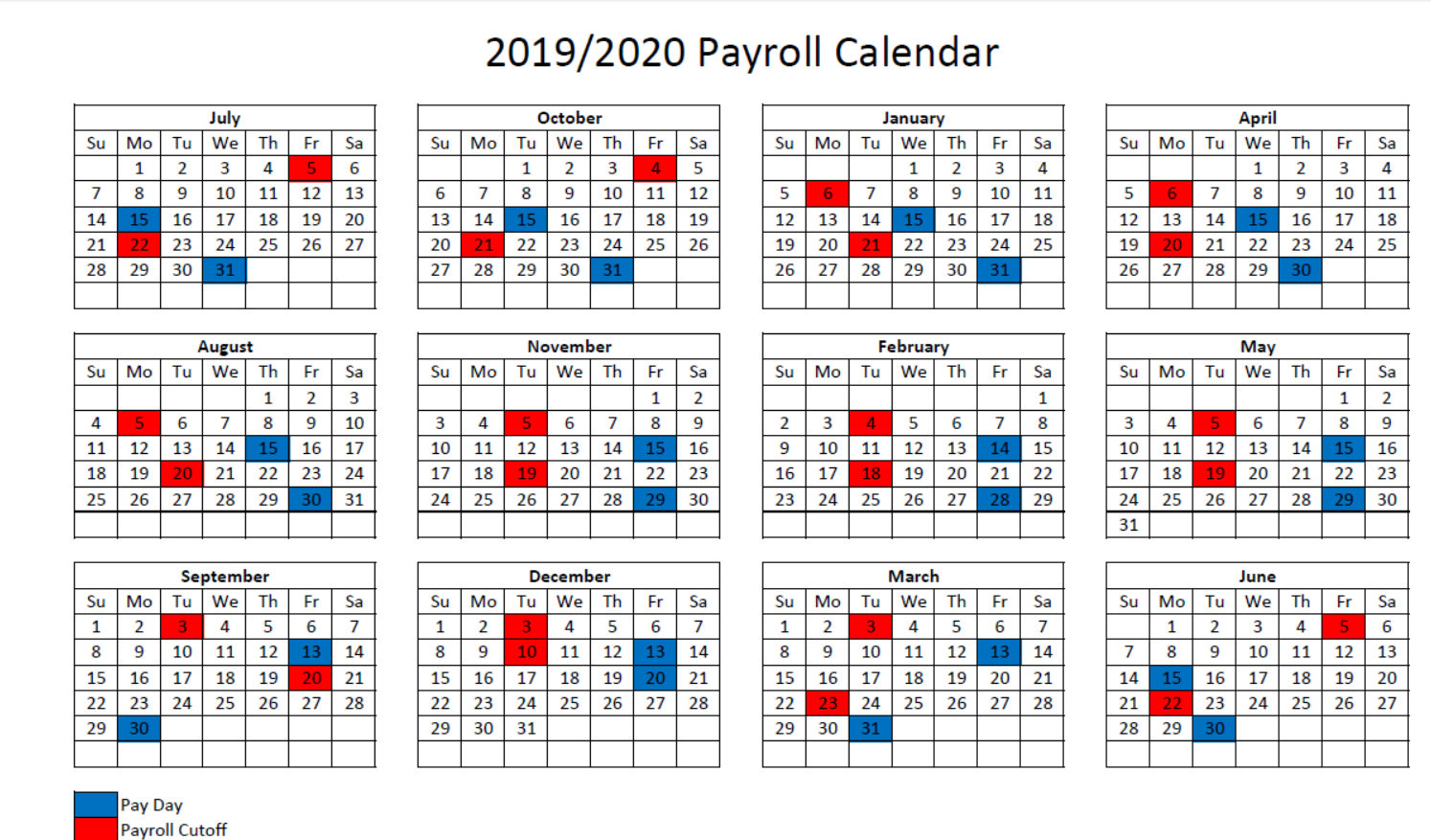 Federal Payroll Calendar 2020 | Printable Calendar 2020-2021