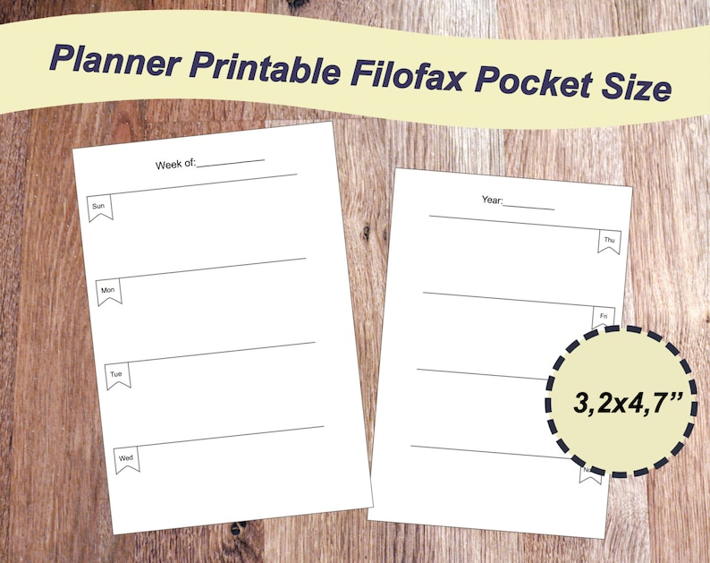 Filofax Pocket Planner Printable 2020 Pocket Filofax