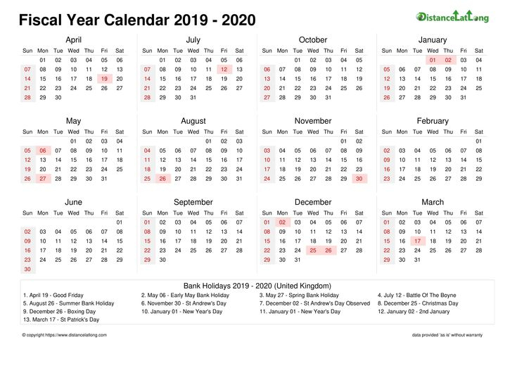 Financial Calendar 2019/2020 Week Number 25 | Calendar