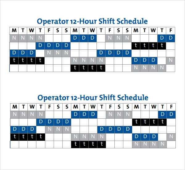 Free 13+ Sample Shift Schedules In Pdf | Excel