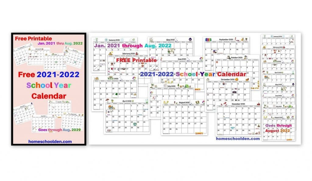 Free 2021-2022 Calendar Printable - Homeschool Den