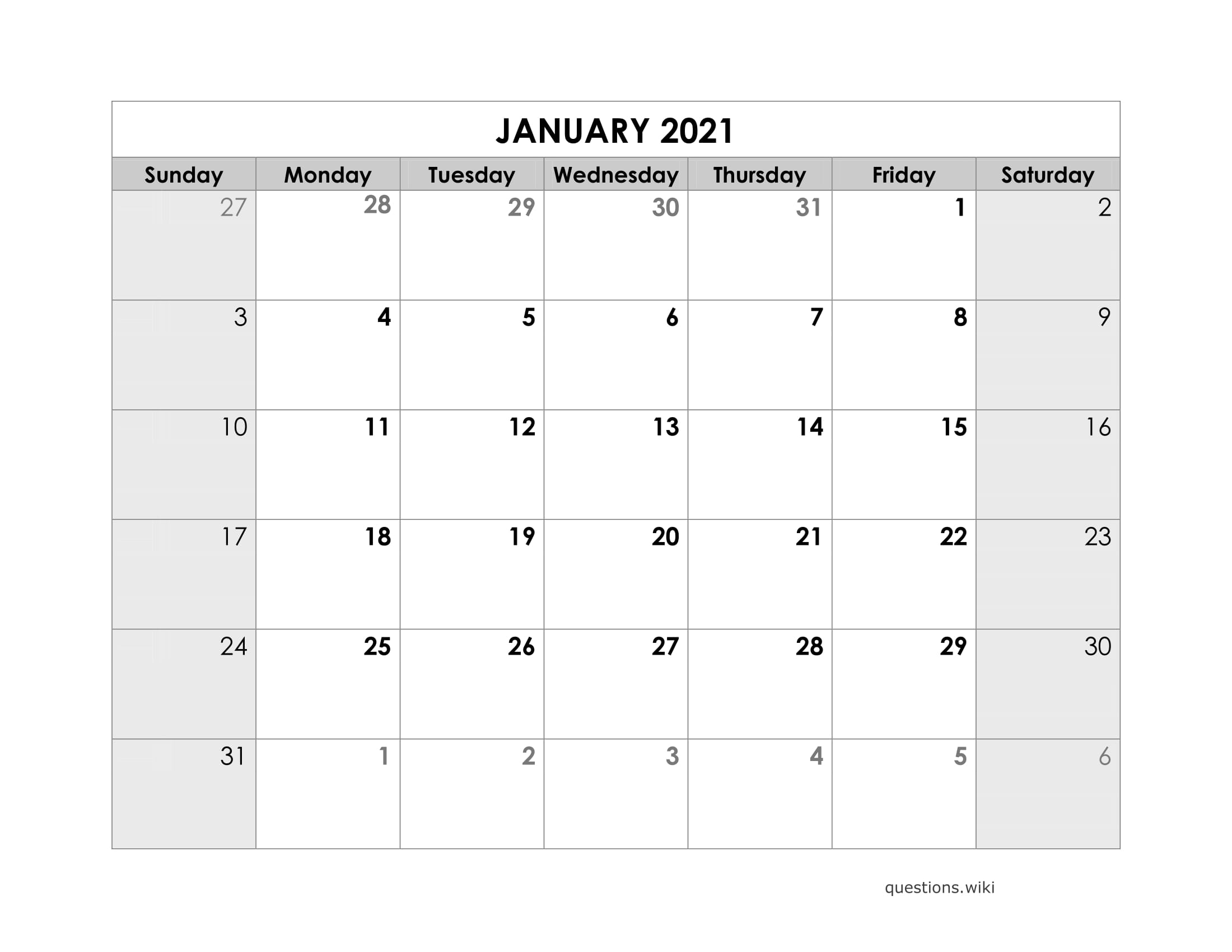 No Download Free Printable Calendar