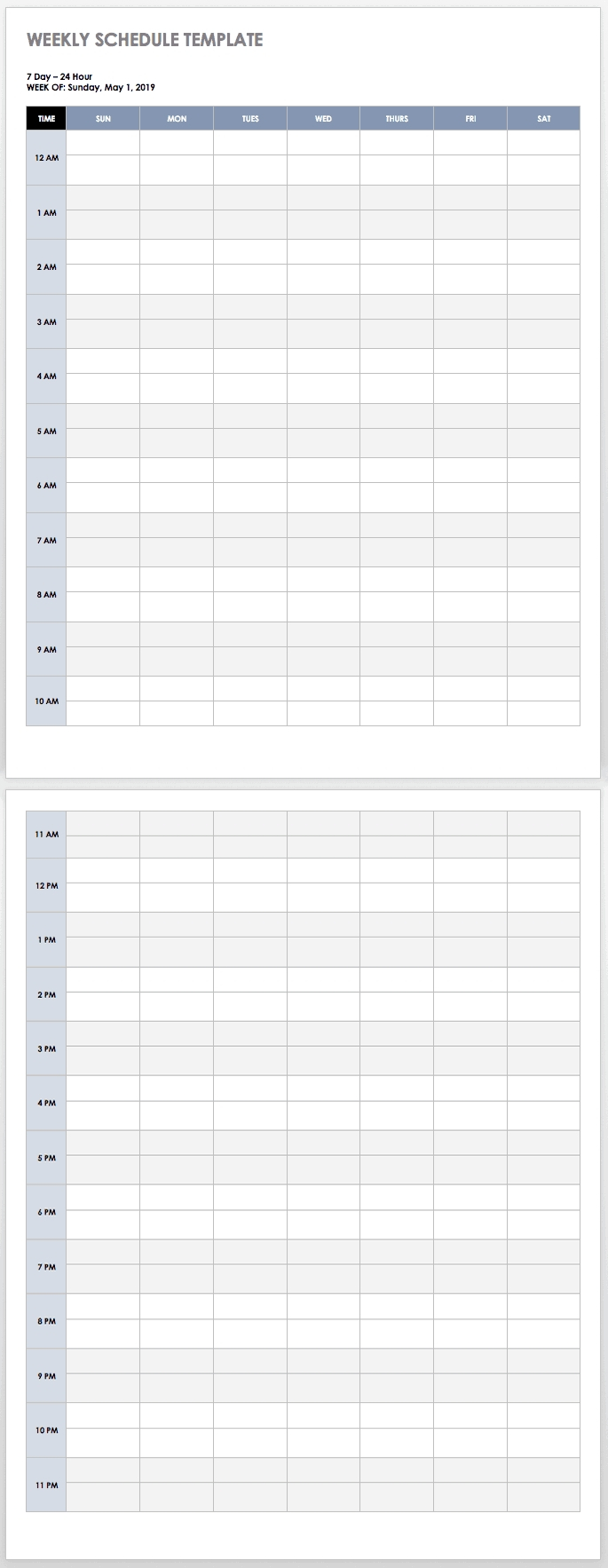 Free Daily Schedule Template 15 Minute Increments