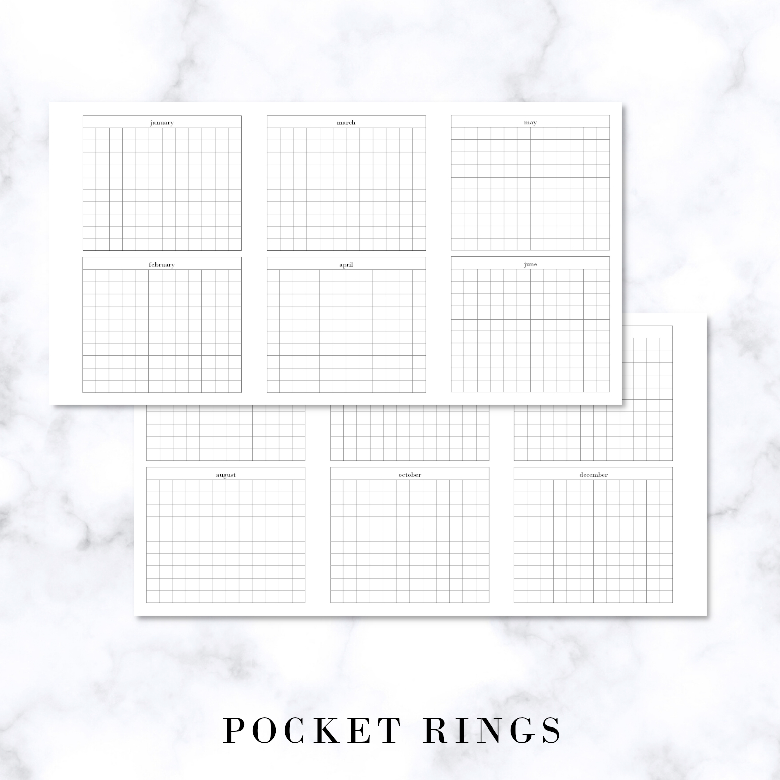 Free Planner Printable: Pocket Rings - Monthly Layout